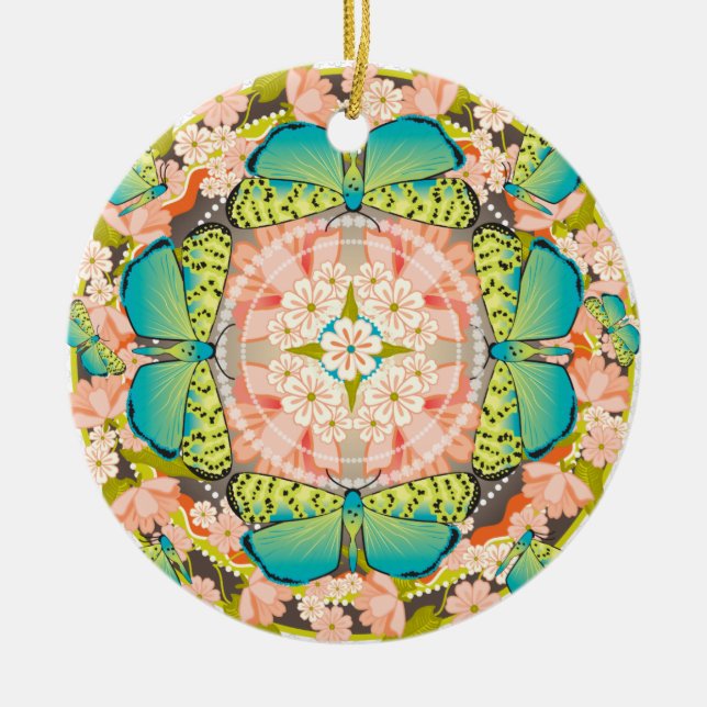 Adorno De Cerámica Jardín de mariposas (Frente)