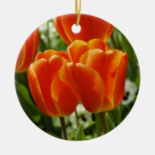 Adorno De Cerámica Jardín de Tulipanes de Primavera