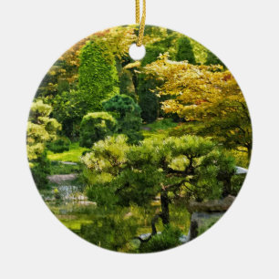 Adorno De Cerámica Jardín Japonés - Estética Tradicional