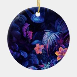 Adorno De Cerámica Jardín tropical nocturno