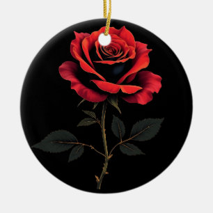 Adorno De Cerámica Jardinería de flores rojas únicas para amantes de 