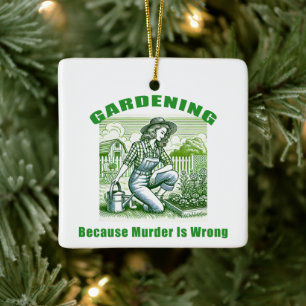 Adorno De Cerámica Jardinería porque el asesinato está mal