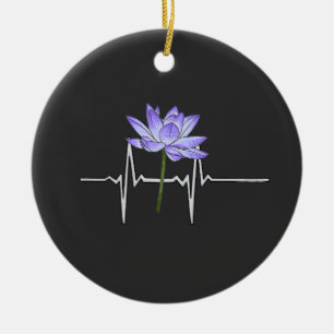 Adorno De Cerámica Jardinero de flores moradas 
