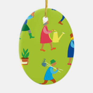 Adorno De Cerámica Jardineros