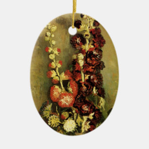 Adorno De Cerámica Jarrón con malvarrosas de Vincent van Gogh
