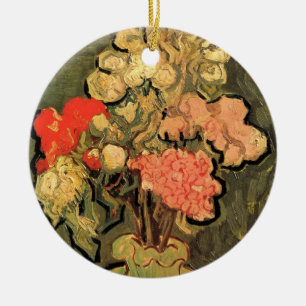 Adorno De Cerámica Jarrón con malvas rosadas de Vincent van Gogh