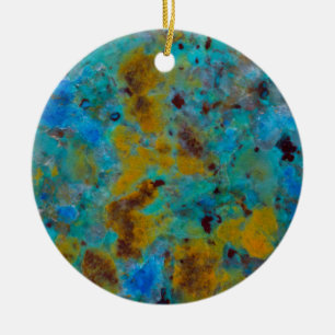 Adorno De Cerámica Jasper de crisocola azul moteado
