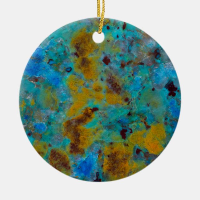 Adorno De Cerámica Jasper de crisocolla azul visto (Frente)