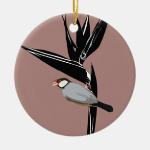 Adorno De Cerámica Java Sparrow Bird