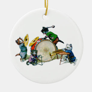 Adorno De Cerámica Jazz Cats