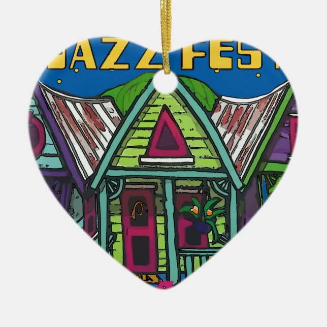 Adorno De Cerámica Jazz Fest House (Frente)
