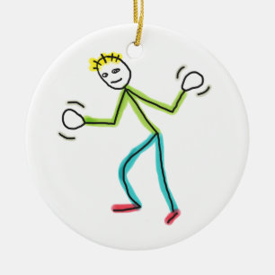 Adorno De Cerámica Jazz Hands Stickman