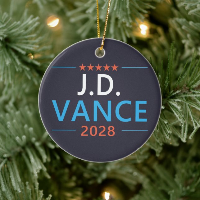 Adorno De Cerámica JD Vance 2028 Patriótico Republicano (Árbol)