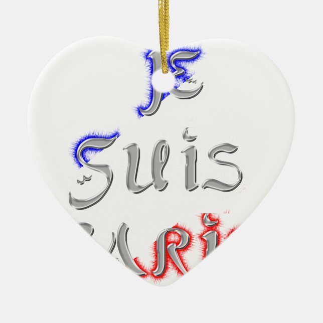 Adorno De Cerámica Je Suis Paris I Love Paris Texto Art Imprimir (Frente)