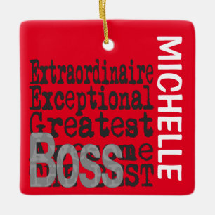 Adorno De Cerámica Jefe Extraordinario PERSONALIZADO