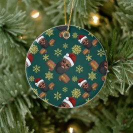 Adorno De Cerámica Jefe Santa Claus