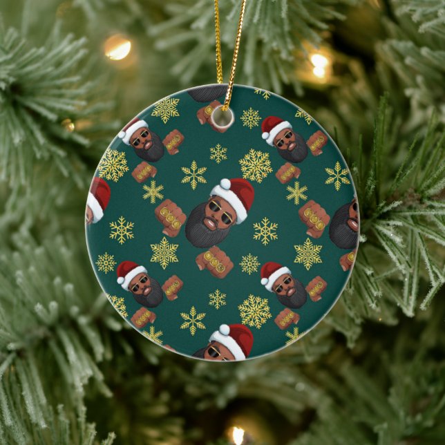 Adorno De Cerámica Jefe Santa Claus (Árbol)