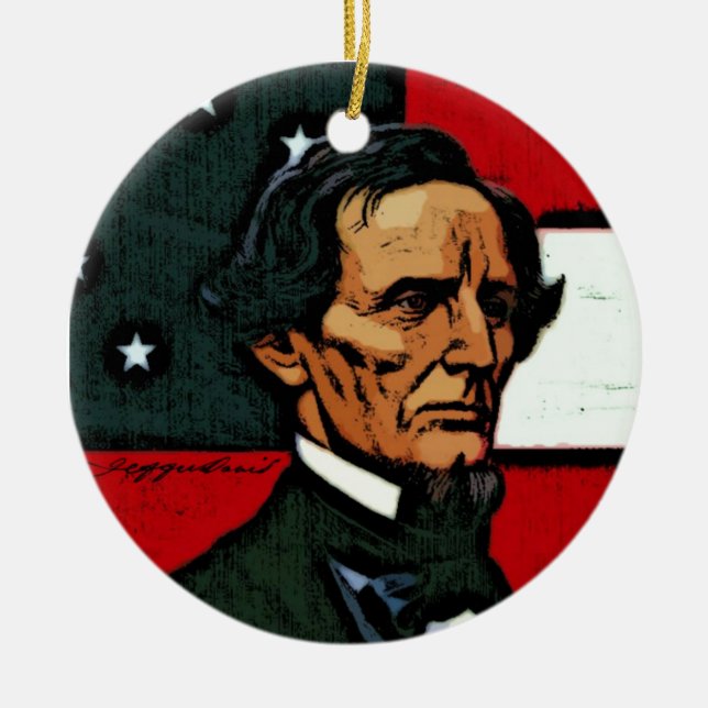 Adorno De Cerámica Jefferson Davis, presidente del Confederacy (Frente)