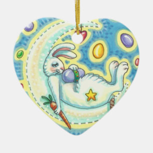 ADORNO DE CERÁMICA JELLY BEAN DREAMS EASTER BUNNY HOLIDAY ORNAMENT