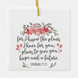 Adorno De Cerámica Jeremías 29 11 - Para Conocer Los Planes - Floral
