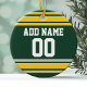 Adorno De Cerámica Jersey de fútbol con número de nombre personalizad (Personalized Christmas Ornament - Football Sorts Jersey Stripes)