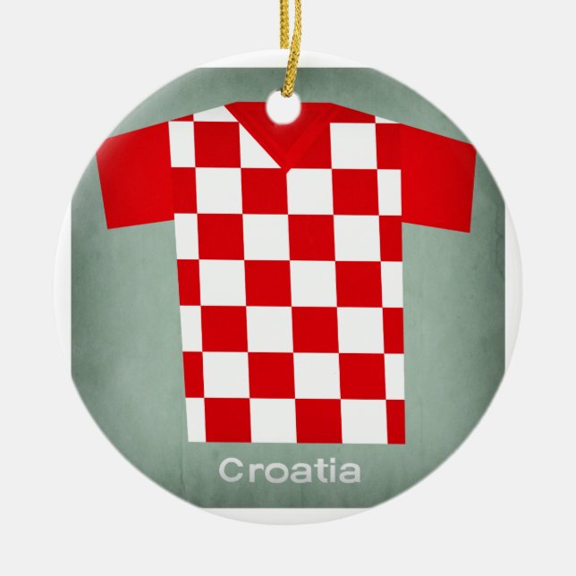 Adorno De Cerámica Jersey retro Croacia del fútbol (Frente)