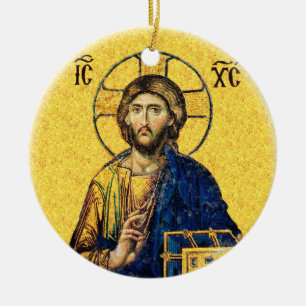 Adorno De Cerámica Jesucristo Pantocrátor