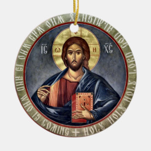 Adorno De Cerámica Jesucristo, Pantocrátor, Icono del Señor de Todo  