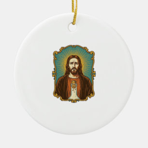 Adorno De Cerámica Jesús Corcho De Vino Roto Botella Sumiller Parte