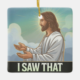 Adorno De Cerámica Jesús cristiano te está vigilando, Jesús lo vi