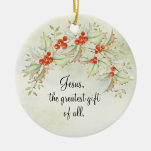 Adorno De Cerámica JESÚS El mayor regalo de todos los Navidades de Jo