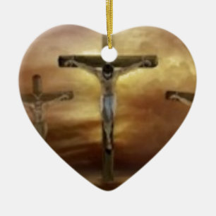 ADORNO DE CERÁMICA JESÚS EN LA CRUZ