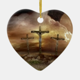 ADORNO DE CERÁMICA JESÚS EN LA CRUZ