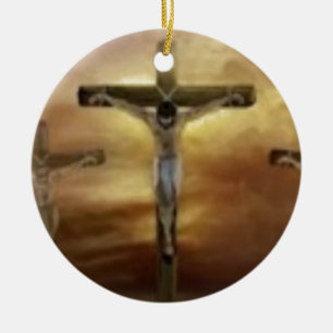 ADORNO DE CERÁMICA JESÚS EN LA CRUZ