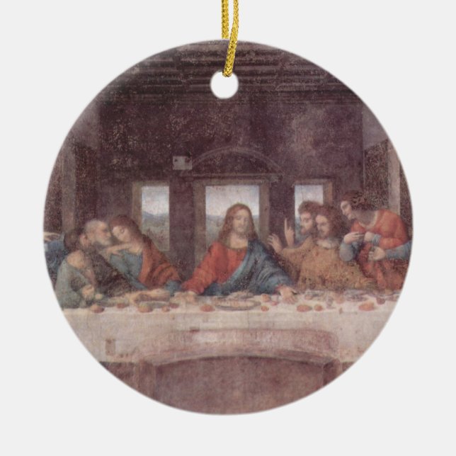 Adorno De Cerámica Jesús en la última cena, Leonardo da Vinci (Frente)