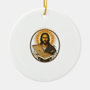 Adorno De Cerámica Jesús engañado por caja de pizza vacía Humor de co