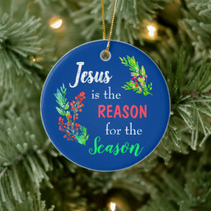Adorno De Cerámica Jesús es la razón de la Biblia de los Navidades 