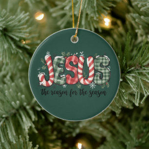 Adorno De Cerámica Jesús Es La Razón De La Temporada Fe Cristiana