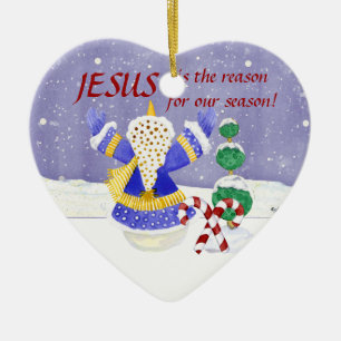 Adorno De Cerámica Jesús es la razón de nuestra temporada Ornament
