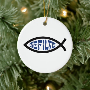 Adorno De Cerámica Jesús Gefilte Fish - Humor de la Pascua judía