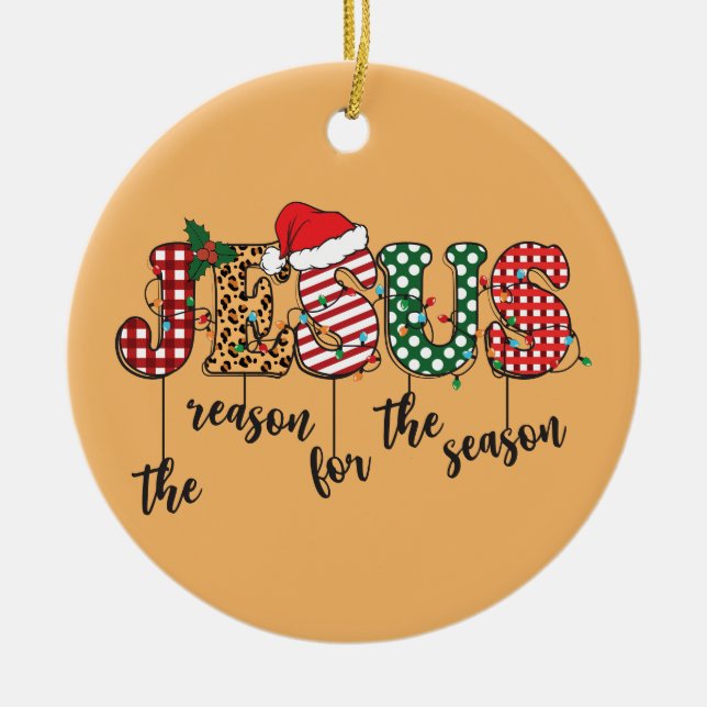 Adorno De Cerámica Jesús La Razón De Los Navidades Cristianos (Frente)