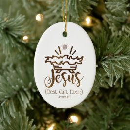 Adorno De Cerámica JESUS MEJOR REGALO QUE NUNCA Navidades DE Nativida