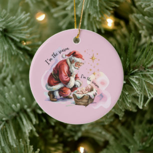 Adorno De Cerámica Jesús Navidad Regalo Cristiano Vacaciones