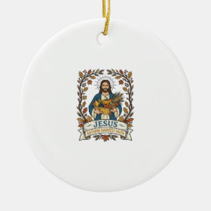 Adorno De Cerámica Jesús Otoño Cosecha Fe Jesús Otoño Cosecha C