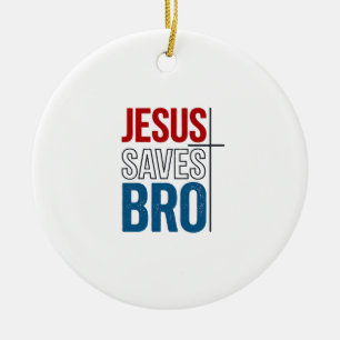Adorno De Cerámica Jesús salva hermano tipografía cristiana diseño de