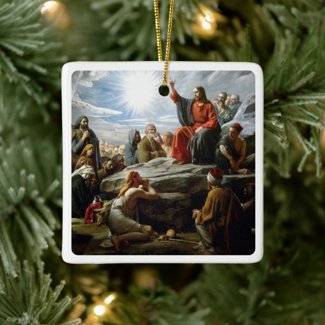 Adorno De Cerámica Jesús, Sermón en el Monte, (Árbol)