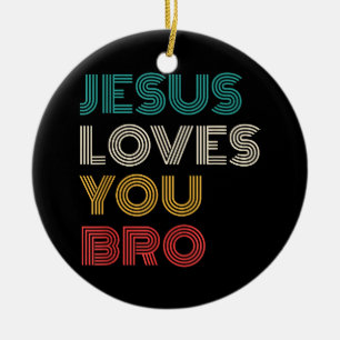 Adorno De Cerámica Jesús Te Ama Hermano, Gracioso Retro De Fe Cristia