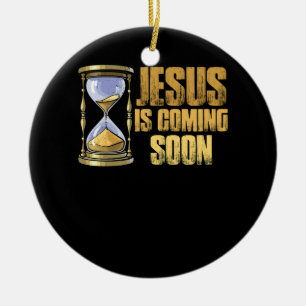 Adorno De Cerámica Jesús viene pronto cuenta regresiva hasta Jesucris