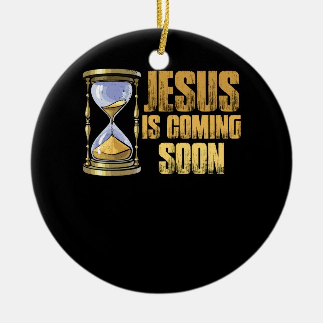 Adorno De Cerámica Jesús viene pronto cuenta regresiva hasta Jesucris (Frente)