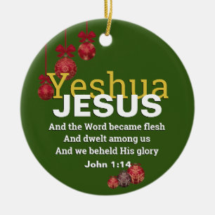 Adorno De Cerámica JESUS WORD SE CONVIRTIÓ EN Navidades DE FLESH Baub